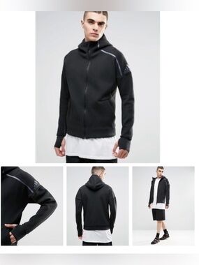 Adidas Z.N.E. Black Full Zip Hoodie Jacket XL